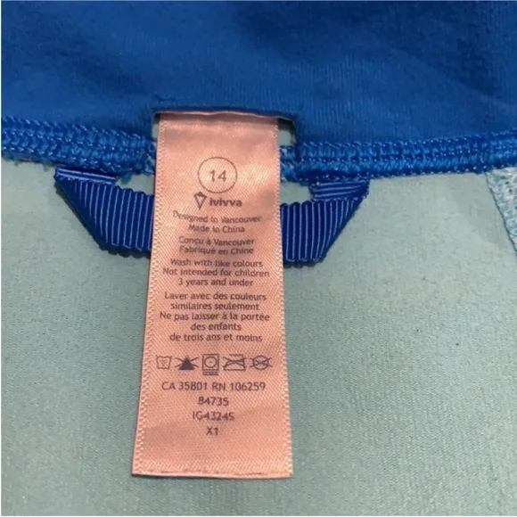 Ivivva by Lululemon Teal/Blue with Patterns Full-Zip Long Sleeve Jacket -size 14 - Picture 11 of 14